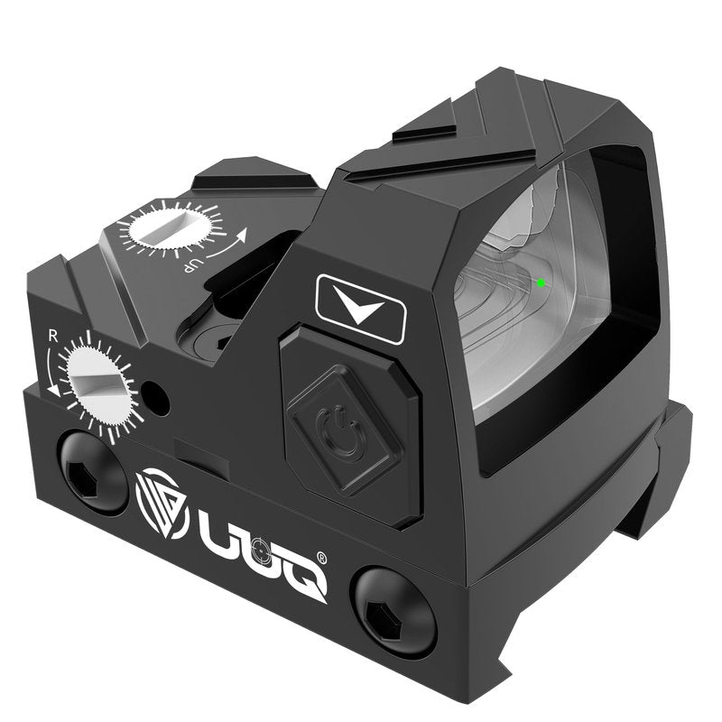 UUQ Mini Reflex Green Dot Sight Shake Awake Optic Sight for Rifles, Pistols and Shotguns 2MOA,12 Brightness Adjustment Red Dot Scope,Suitable for RMR/SRO and 20mm Picatinny Rail