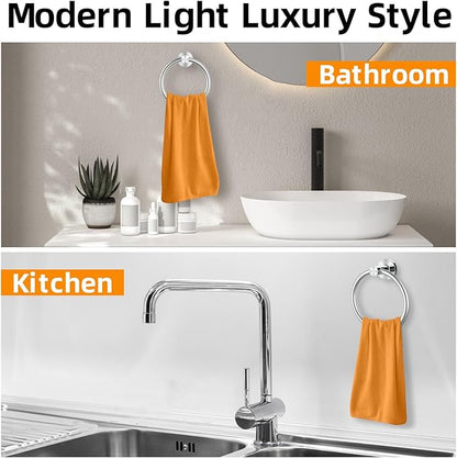 Brushed Silver Towel Ring, SUS304 Stainless Steel Hand Towel Holder