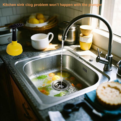 Mini Sink & Drain Plunger with Short Handle - Heavy-Duty Rubber Cup & Ergonomic Grip for Powerful Suction, Unclog Slow Drains in Sinks, Tubs, Showers, Bathrooms, Kitchens, Compact, Space-Saving Design