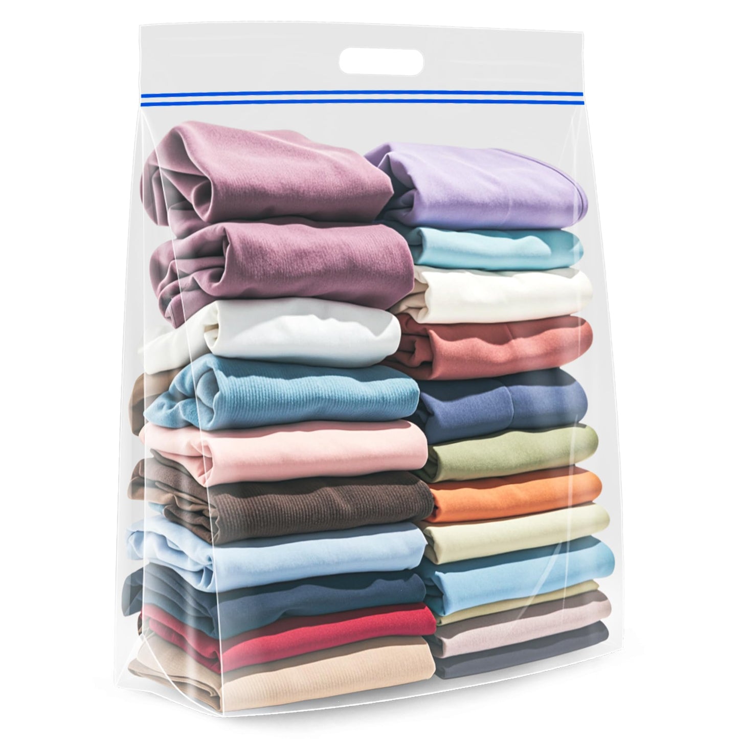 Extra Large 25 Gallon Storage Bags - 35” x 24” with Resealable Zip and Carry Handle, Ideal for Clothes, Pillows, Moving and Travel, Set of 5