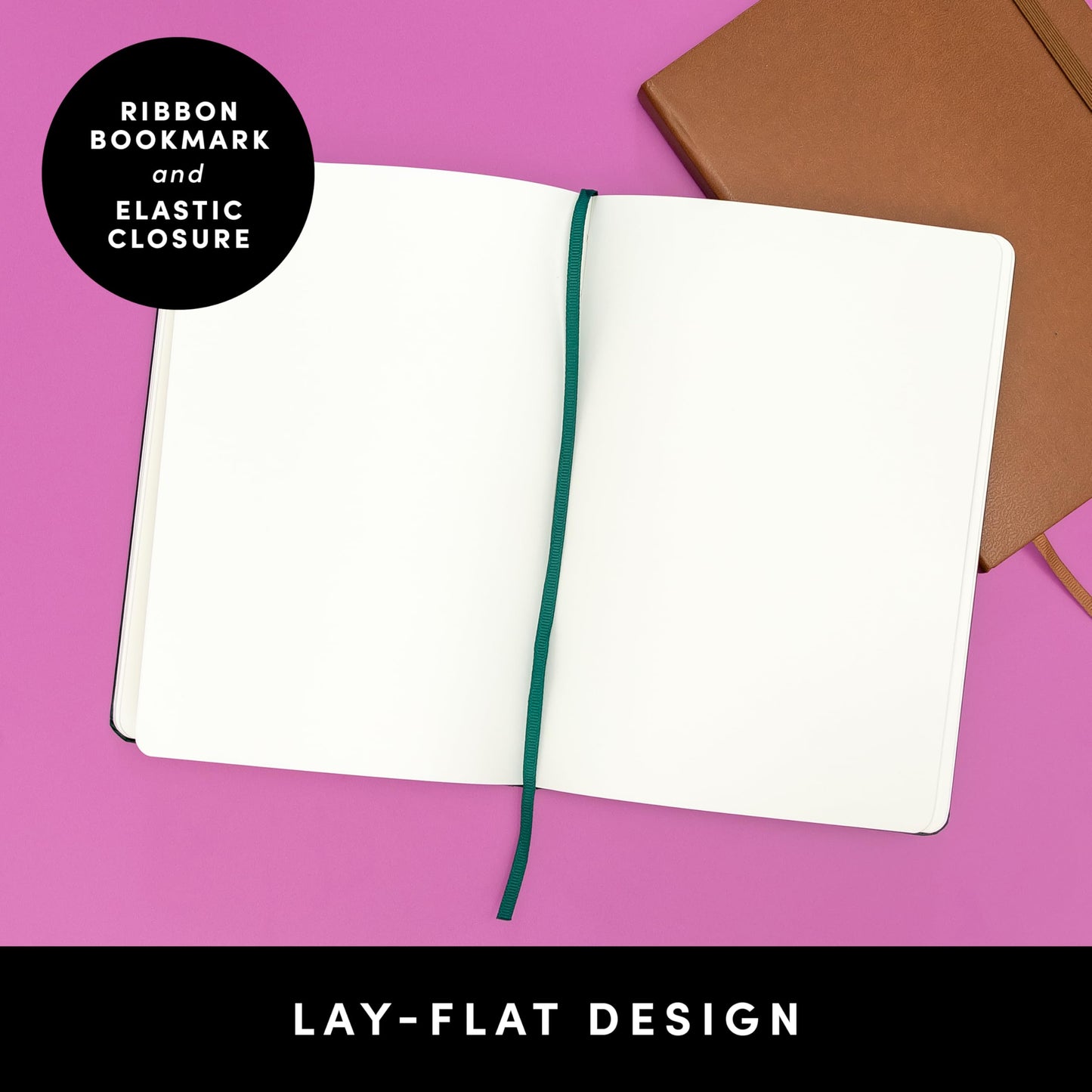 PAPERAGE Blank Journal Notebook, (Cognac), 160 Pages, Medium 5.6 in x 8 in - 100 GSM Thick Paper – Hardcover Journaling Notebook for Work, School, Note Taking or Sketching