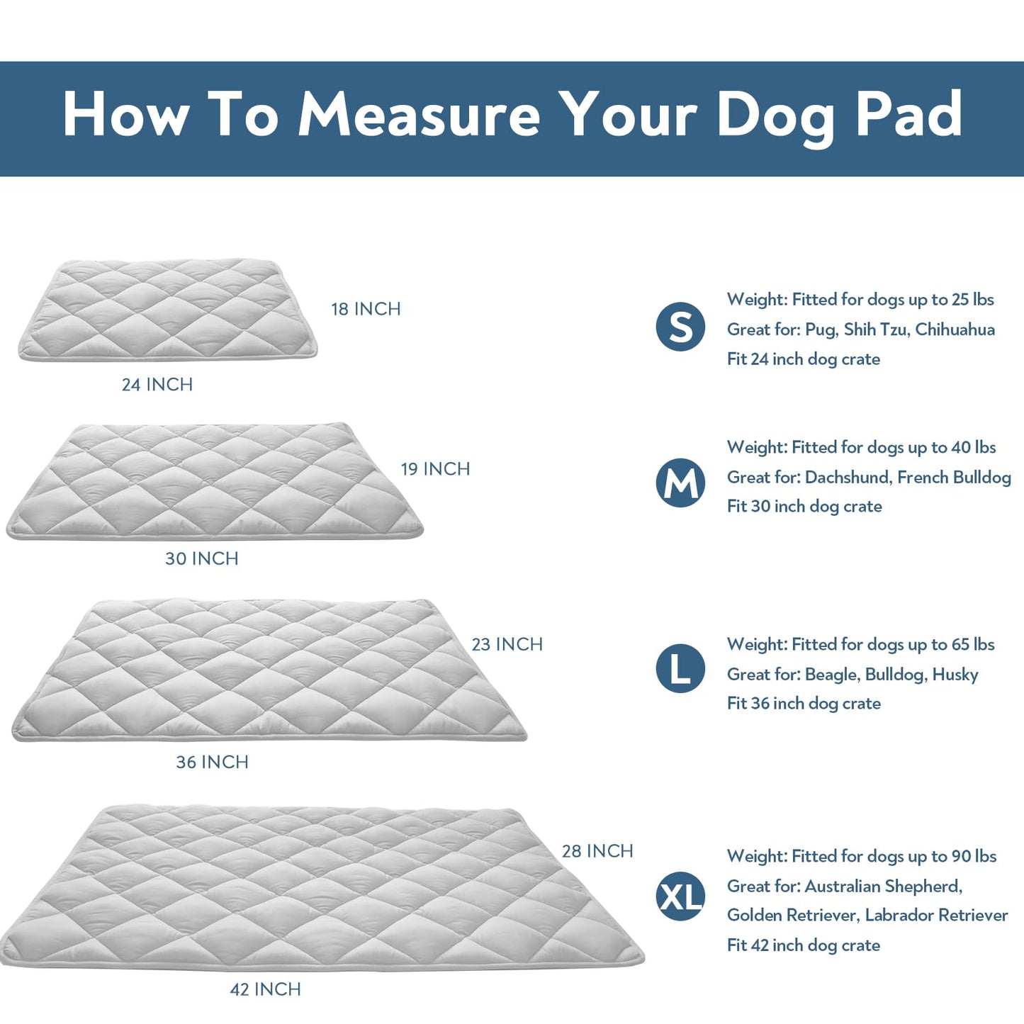 Magik & Kover Dog Crate Pad 2 Pack, Soft Dog Crate Mat with Anti-Slip Bottom, Machine Washable Kennel Pad, Fits 24 Inch, Grey