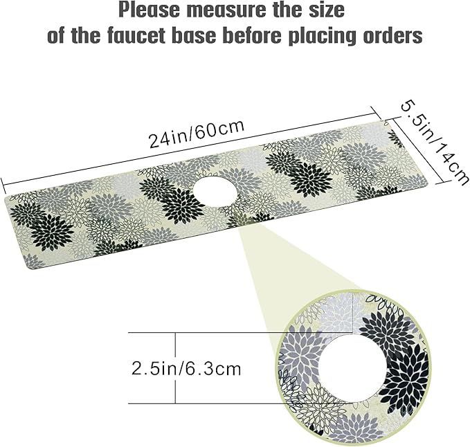 Sink Faucet Absorbing Mat, 2 Pack Drying Mat Around Faucet Sink Splash Guard