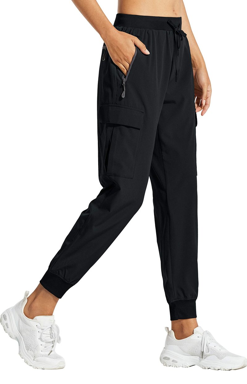 Libin Women's Cargo Joggers Lightweight Quick Dry Hiking Pants Athletic Lounge Casual Travel, Black XXL