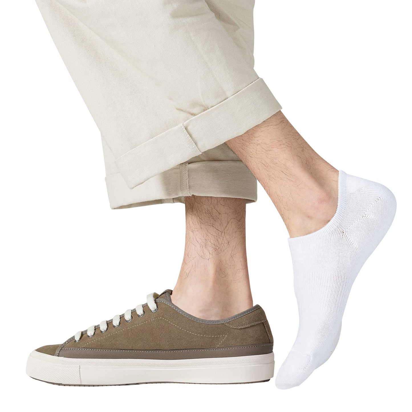 JORMATT 6 Pairs Mens & Women No Show Socks Non-Slip, Athletic Sneaker Cotton Invisible Low Cut Socks for Mens Shoe Size 10-13