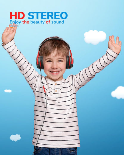 awatrue Kids Headphones Wired Toddler with Microphone, Over-Ear Headphones, 85/94dB Volume-Limiting, 3.5mm Jack, Foldable On-Ear Design - Safe & Comfortable for Learning & Entertainment