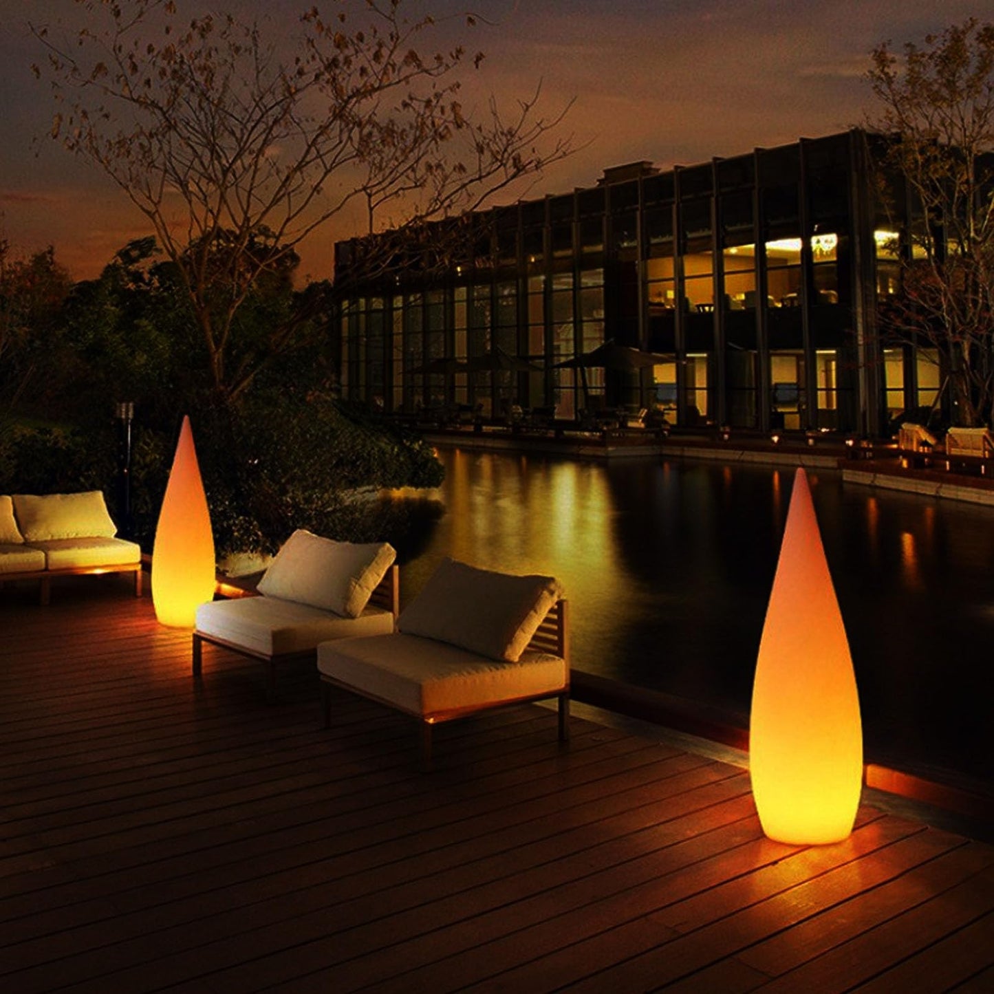 JHOTEC Outdoor Water Drop Lights, Waterproof Lawn Light, Courtyard Garden Terrace Atmosphere Lights, Landscape Courtyard Decorations Floor Lamps, Path Light, Modern Holiday Lamps