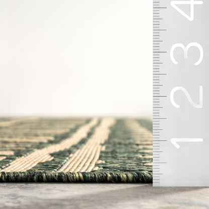 nuLOOM Outdoor Performance Abbey Green/Brown, 5' x 8', Tribal, Soft and Cozy, High Traffic, Performance, Weather Resistant Area Rug for Indoor/Outdoor Patio, Deck, Porch, Garden, Courtyard