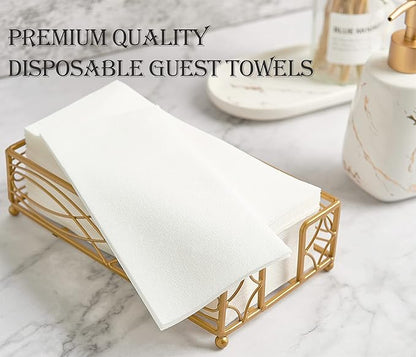 FOCUSLINE 200 Disposable Bathroom Napkins, Linen-Feel Paper Guest Towels