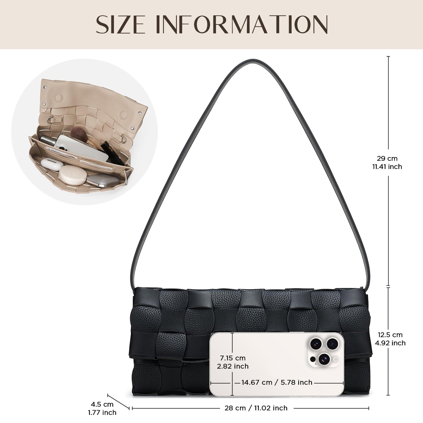 CHUNLI Trendy Woven Evening Clutch Purses for Women, PU Leather Crossbody Shoulder Purse Handbag for Women Evening, Formal Events, Wedding, Party, and Special Occasions