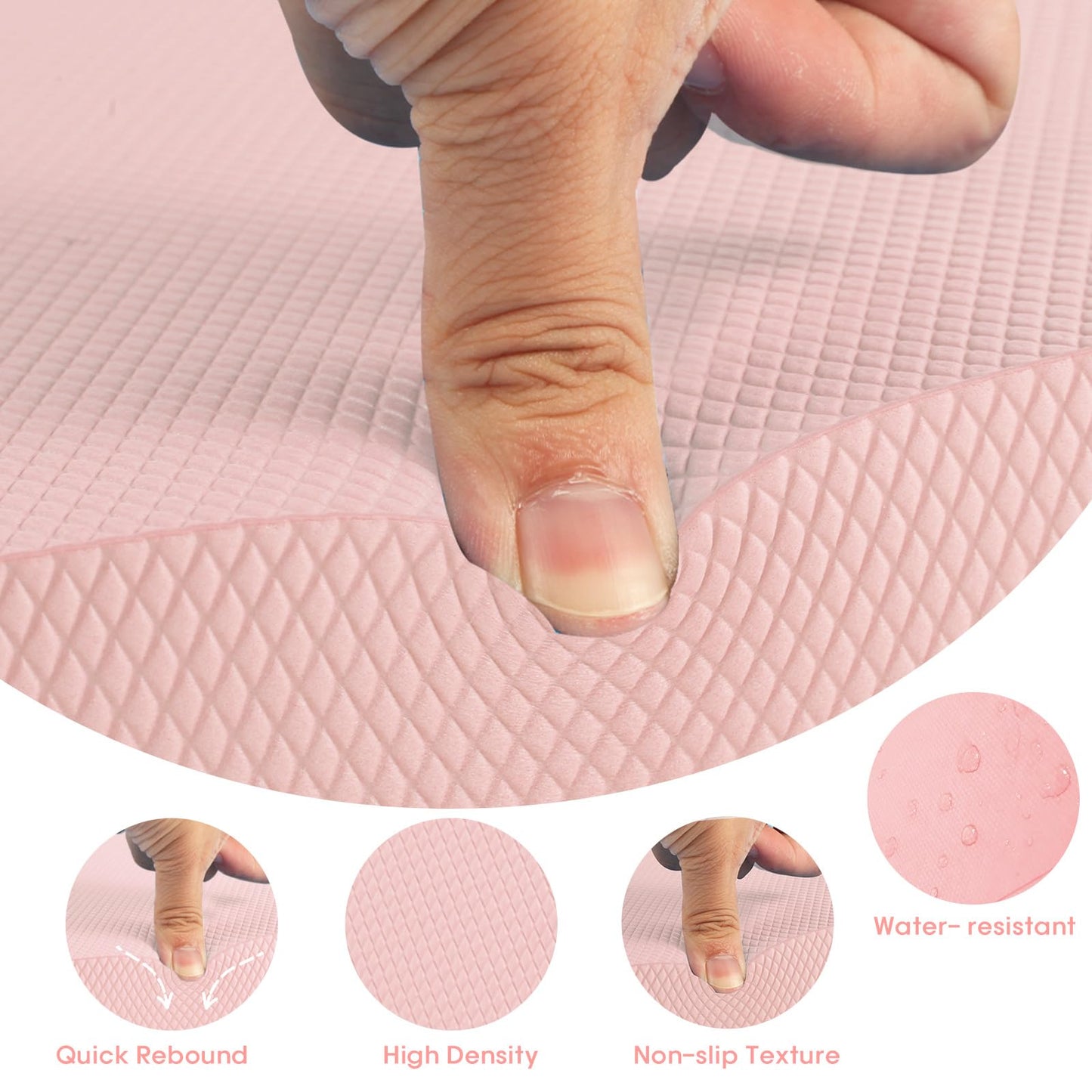 MBKHFLL Exercise Balance Pad，Balance Foam Mat for Physical Therapy Equipment & Strength Stability Training, Slip Resistant Foam Mat for Yoga, Pilates, Meditation，Gardening knee pads (Pink)