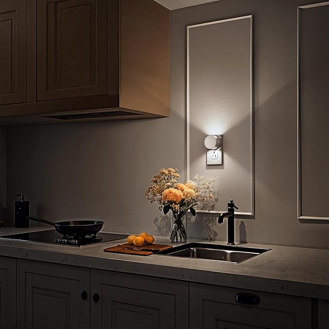 Night Light[2 Pack], Night Lights Plug into Wall, 3 Level Brightness Adjustable Plug in Night Light, Dusk to Dawn Sensor, Nightlights for Adults, Bedroom, Bathroom, Hallway, 5000K