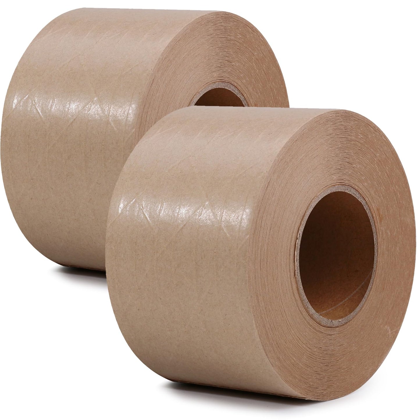 LLPT Kraft Paper Gummed Tape 2.75” x 66 Yards 2 Pack Reinforced Fiberglass Water Activated Kraft Tape Brown Packing Tape Heavy Duty for Mailing Shipping Sealing Boxes (PGB7060R02)