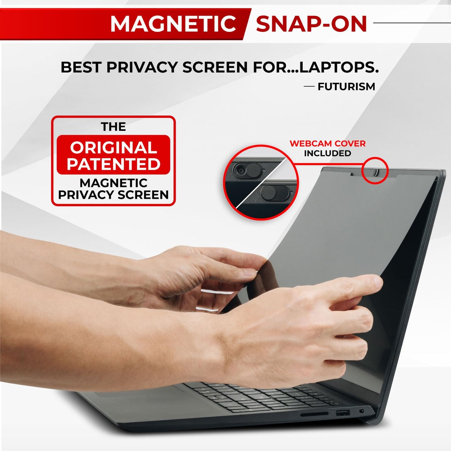 SightPro Magnetic Laptop Privacy Screen 14 Inch 16:10 - Patented Removable Laptop Privacy Filter Shield and Protector
