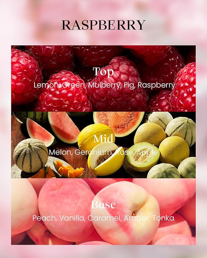 M&SENSE Raspberry Scented Soy Candles, 8.1oz 42-Hour Burn Time Vegan No Toxin, Aromatherapy Relaxing Refreshing Candles for Stress Relief, Fall Winter Thanksgiving Christmas Gifts Housewarming Gift
