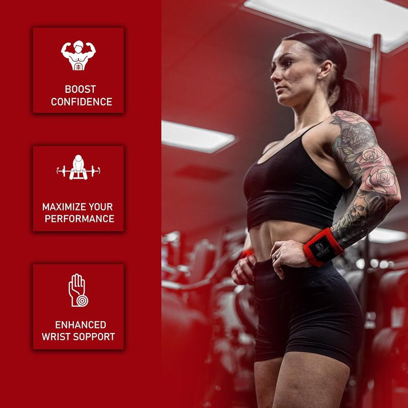 Beast Power Gear Wrist Wraps - 18” Heavy Duty Support for Weightlifting | Ideal for Bodybuilding & Powerlifting
