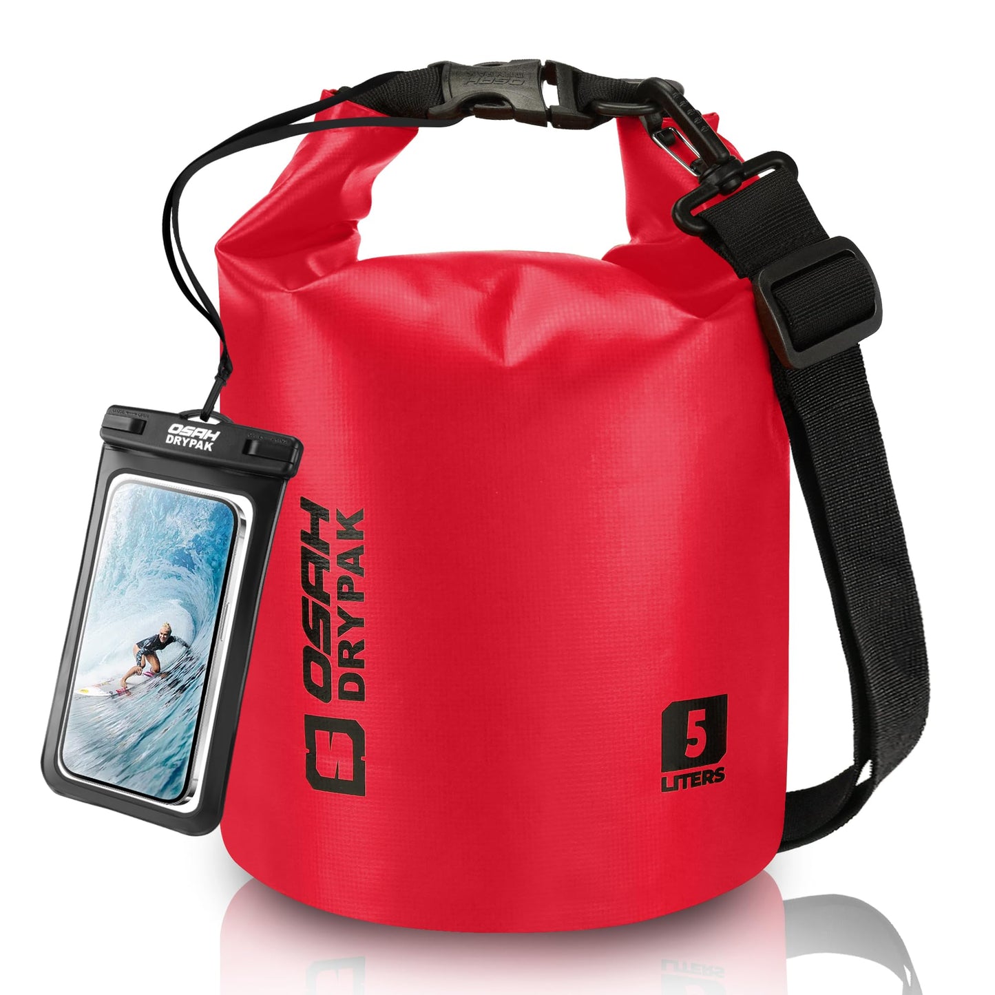 Waterproof Dry Bag, 5L/10L/20L/30L/40L Roll Top Lightweight Storage Backpack with Phone Case for Women & Men, Floating Waterproof Sack for Travel, Swimming, Kayaking, Paddle Board, Camping & Beach