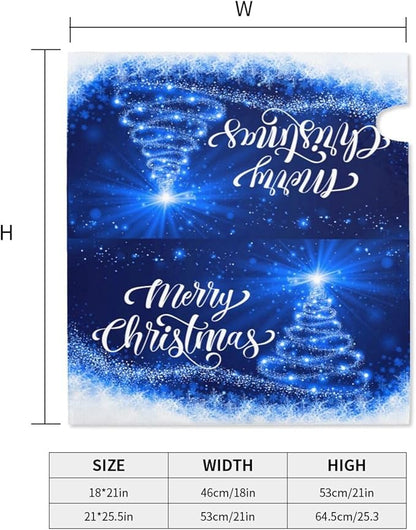 Mailbox Covers Merry Christmas Blue Snow Tree Magnetic Letter Post Box Cover Standard Size 21 x 18 Inch Garden Yard Home Decorative