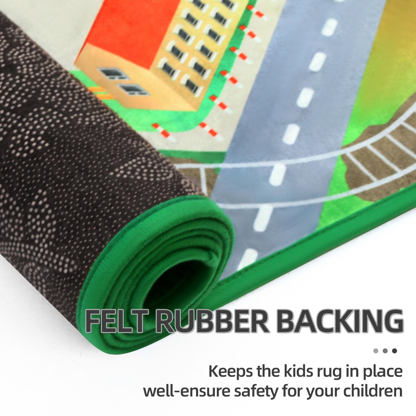 Large Kids Carpet Play Mat Rug for Playroom, 48'' x 71'’ Car Rugs Mat for Kids Toy Cars, City Life with Road Traffic Playmat Rugs Great for Kids Bedroom Play Room Boy Room Decor, Grey