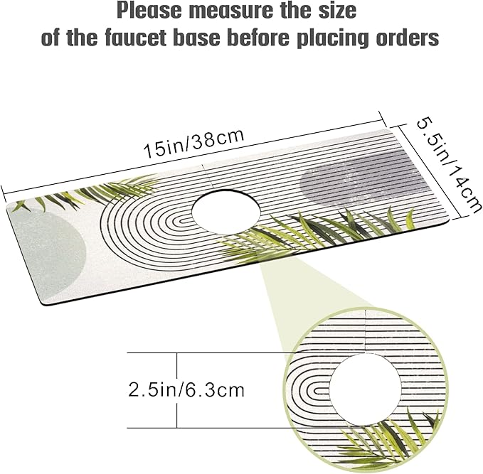 Sink Faucet Absorbing Mat, 2 Pack Drying Mat Around Faucet Sink Splash Guard