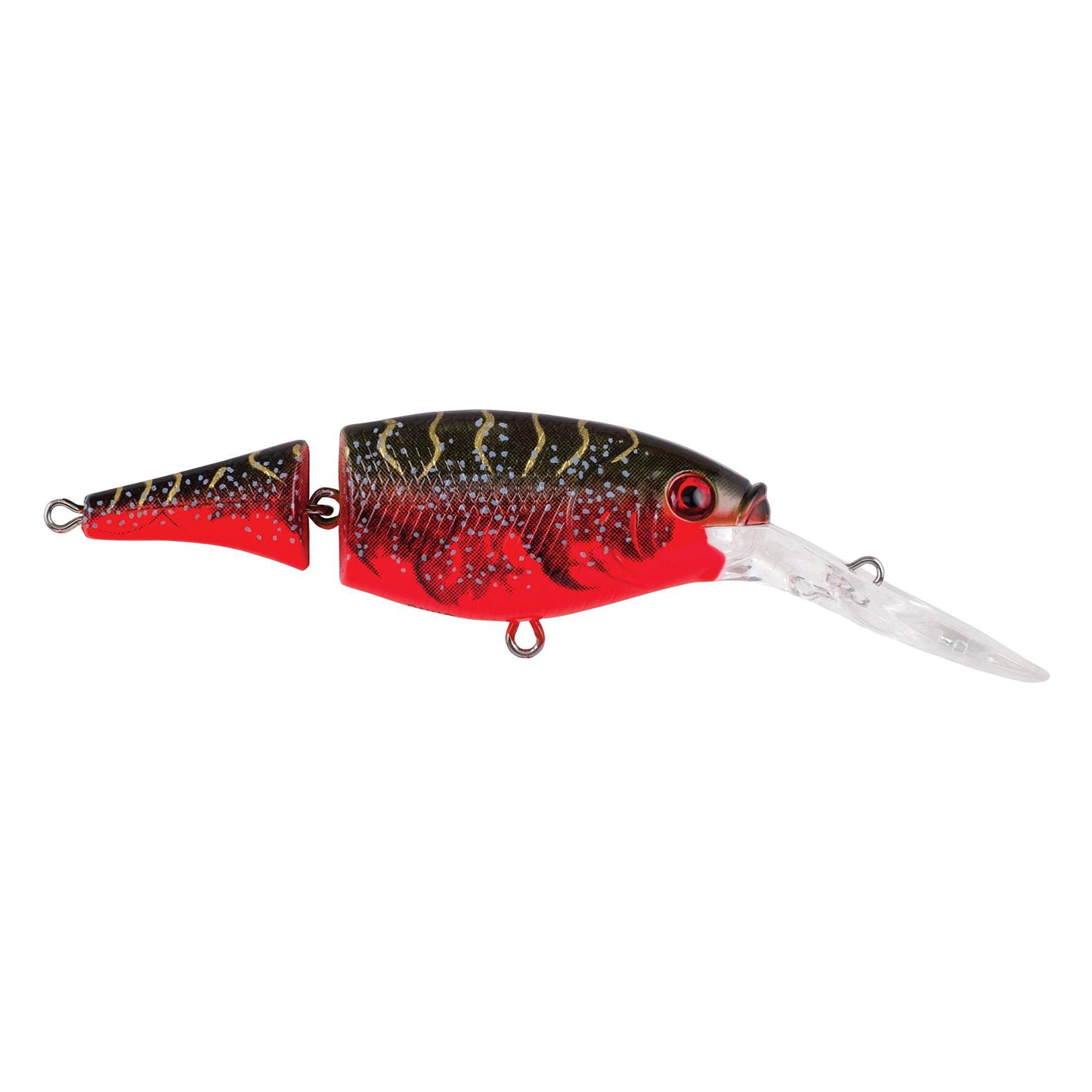 Berkley Flicker Shad Jointed Fishing Lure, Red Tiger, 1/3 oz, 2 3/4in | 7cm Crankbaits, Size, Profile and Dive Depth Imitates Real Shad, Equipped with Fusion19 Hook