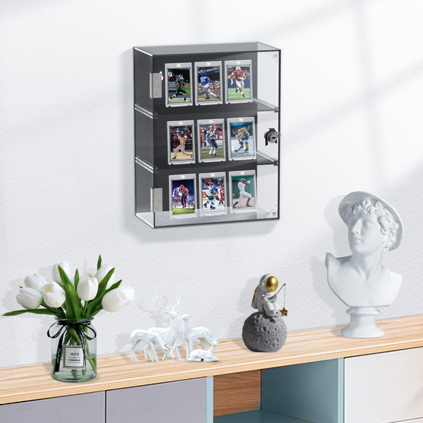 130PT Magnetic Card Holders for Trading Cards, 36ct One Card Touch Holder Baseball Card Thick Protectors Hard Plastic Magnetic Card Case Sports Football Basketball Top Loads for Cards Sleeves