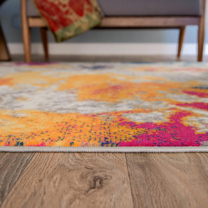 Rugshop Sky Collection Modern Abstract Oval Area Rug 5' x 7' Multi