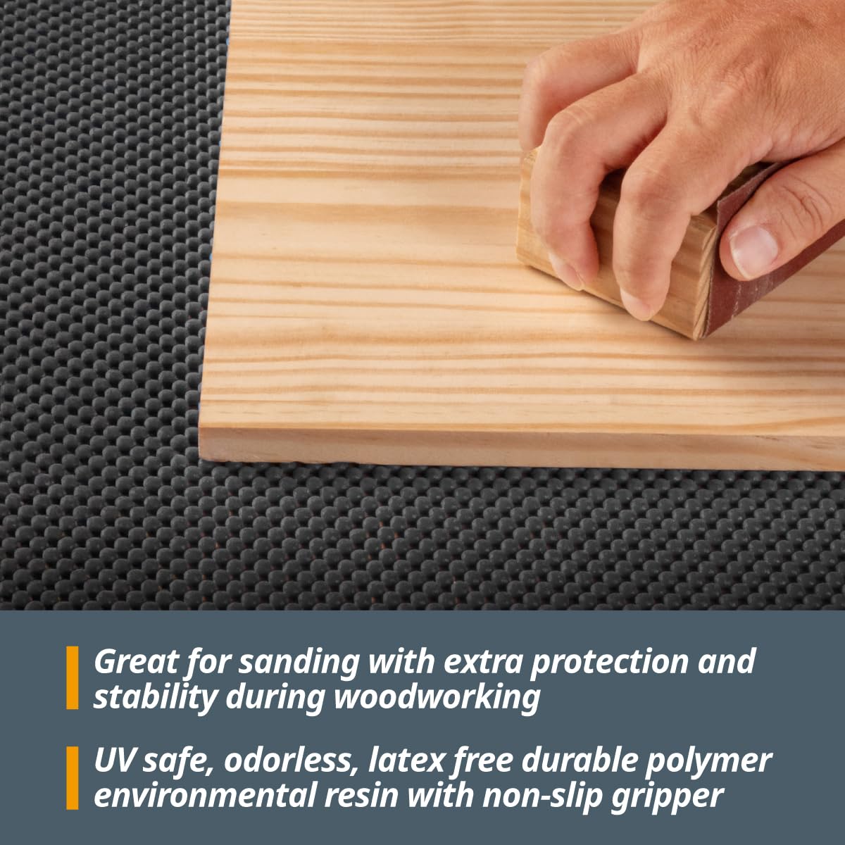 POWERTEC Non Slip Mat Anti Slip Mat, Heavy Duty Grip Mats, 24" x 48" Non Slip Pad Tool Mats for Workshop, Cabinet, Workbench Pad, Nonslip Drawer Shelf Liner, Woodworking Router - 2PK, 71014-P2