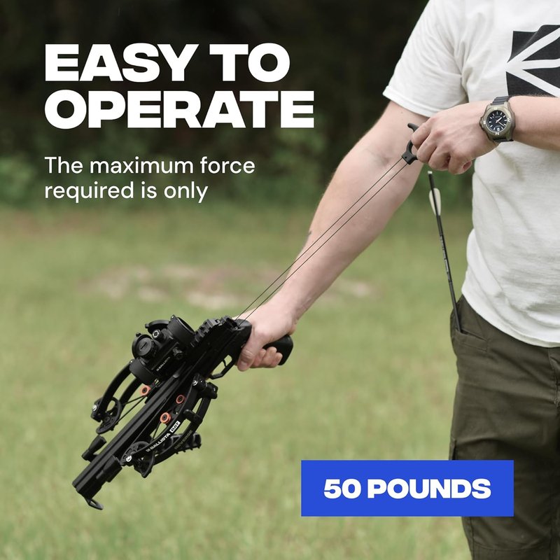 BALLISTA BAT Reverse Draw Mini Crossbow - 340 FPS, 150lbs Power | Lightweight 3lbs for Hunting & Target Shooting