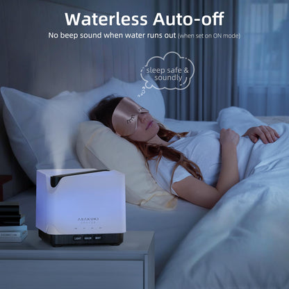 ASAKUKI 700 ml Premium Essential Oil Diffuser, 5 in 1 Ultrasonic Aromatherapy Fragrant Oil Vaporizer Humidifier, Timer and Auto-Off Safety Switch, 7 LED Light Colors