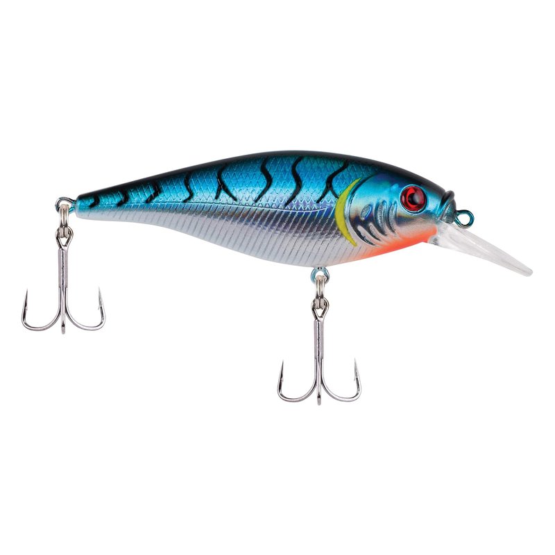 Berkley Flicker Shad Shallow Fishing Lure, Blue Tiger, 2/7 oz, 2 3/4in | 7cm Crankbaits, Size, Profile and Dive Depth Imitates Real Shad, Equipped with Fusion19 Hook