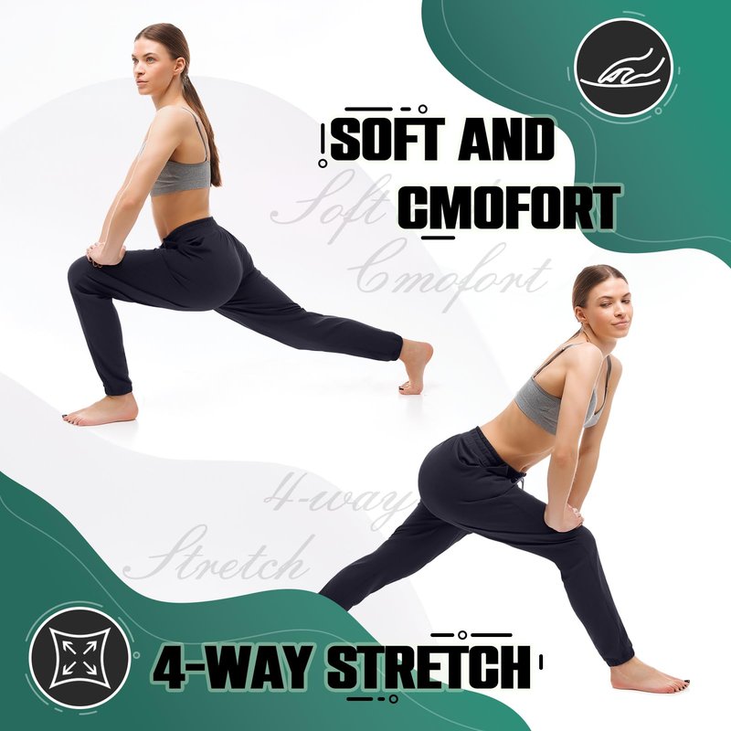 Walifrey Womens Joggers with Pockets, Drawstring Sweatpants Women for Lounging Jogging Gym and Workout Navy,1 Pack Navy M