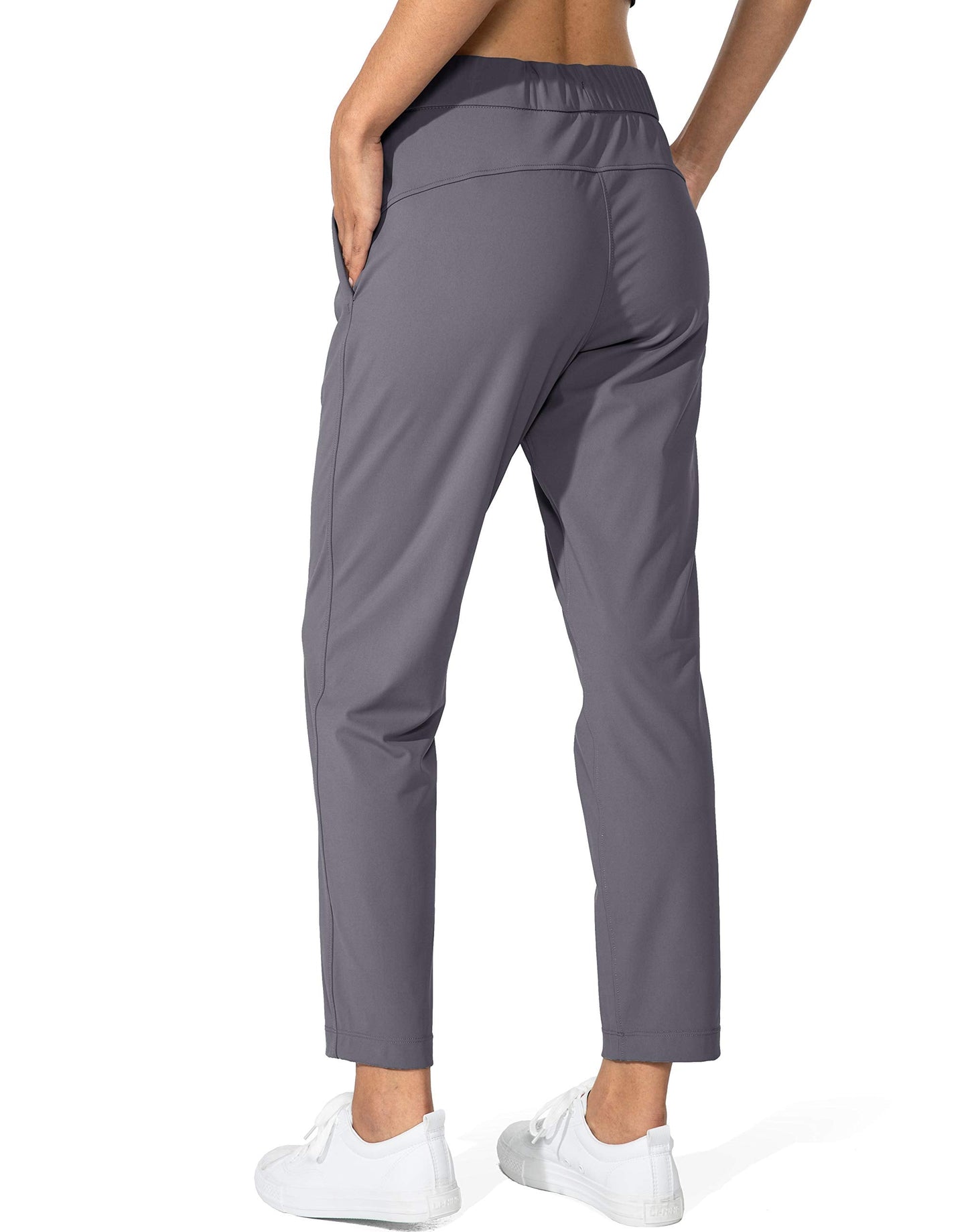 G Gradual Women's Pants with Deep Pockets 7/8 Stretch Sweatpants for Women Athletic, Golf, Lounge, Work (Grey, Small)