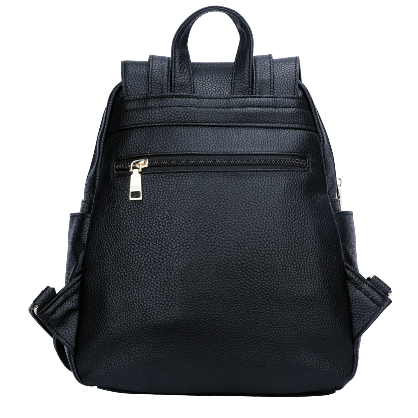 KKXIU Quilted Trendy Leather Backpack Purse for Women and Ladies Shoulder Travel Daypacks Bags (Black)