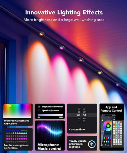 Permanent Outdoor Lights for House, 50ft Smart RGB LED Lights Outside with 16 Million DIY Colors, IP67 Waterproof Eternity Eaves Lighting for Christmas Halloween Holiday Daily Decorations