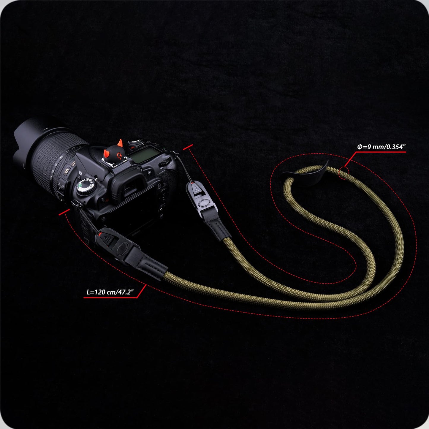 VKO Camera Strap Rope,Quick Release Vintage Cute QD Nylon Neck Shoulder Straps for Photographers Film DSLR-Black
