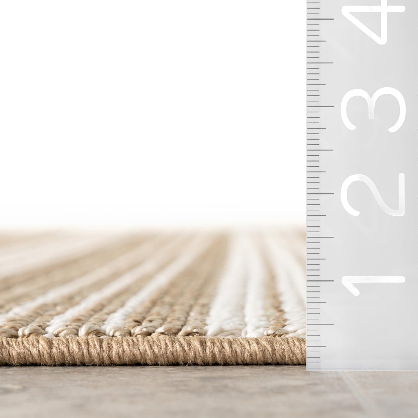 nuLOOM 4' x 6' Plush Indoor/Outdoor Area Rug, UV-Resistant, Long Loop Construction, Oeko-TEX Certified, Paito, Balcony, Hermine Brown