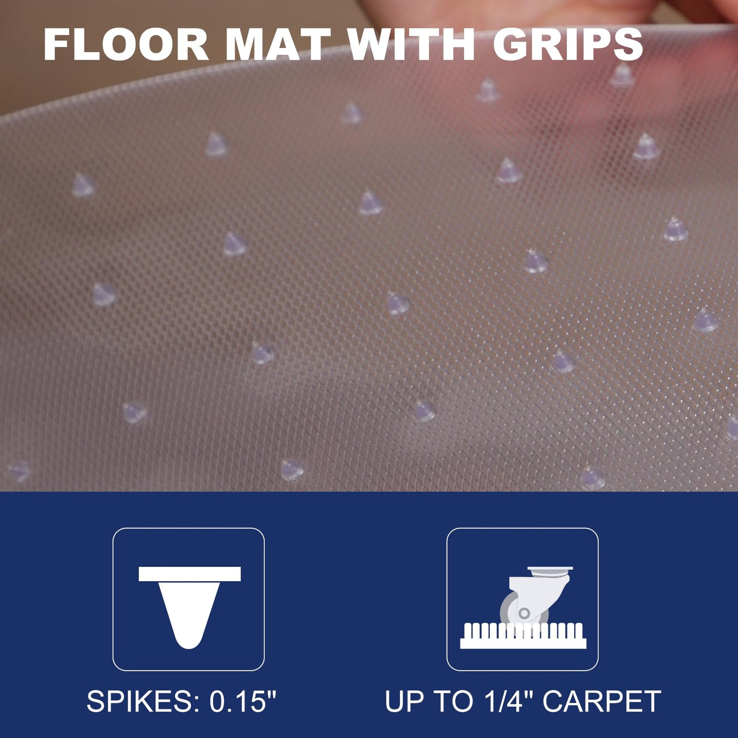 SALLOUS Plastic Runner Mat for Hallway, 3' x 10' Runner Rug for Carpet, Waterproof Vinyl Floor Mat for Carpeted Floors, Slip Resistant with Grips, Carpet Protector for Home, Clear