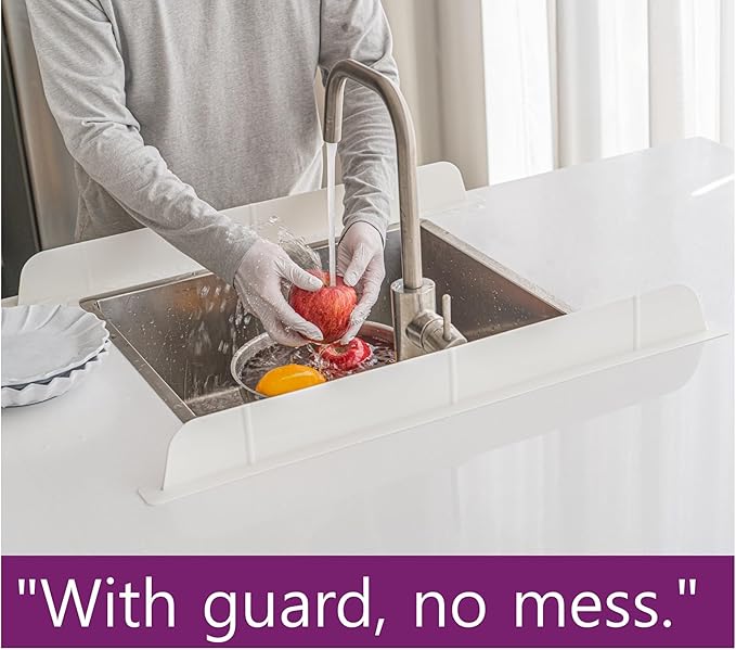 30 inch Premium Kitchen Sink Silicone Water Splash Guard SIZE UPGRADE 30" and