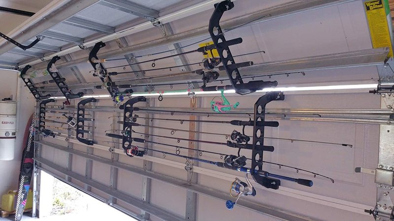 Cobra Garage Door Storage Rack | 21" Black ABS Plastic Fishing Rod Holder - Ultimate Organizer for Fishing Gear