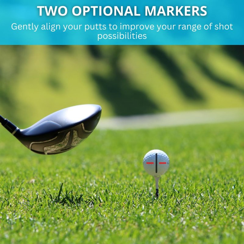 NuRich Golf Ball Line Marker Tool | Golf Ball Putting Alignment Marking Tool | Golf Accessories Tool | Fits in Golf Bag and Easy to Carry on Golf Course | 2 Pack