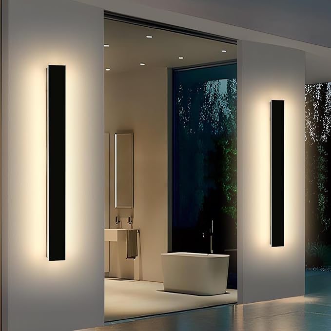 Mikeru 47.2in Outdoor Wall Light Fixtures, 3000k Exterior Wall Sconces, Acrylic Invisible Lighting for Porch, Balcony, Patio & Garage