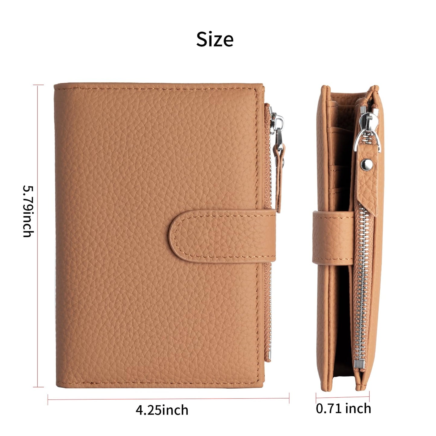 ilovever Passport wallet and Card Slot Combo RFID Blocking Slim Leather Travel Passport Wallet for Men and Women with Zippered Coins Pocket Passport holder, Brown