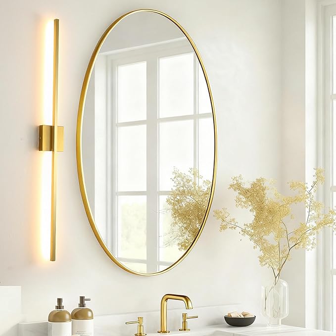 Wall Sconces Set of Two, LED Dimmable Sconces Wall Lighting, Brushed Gold Modern Wall Sconce Light for Bathroom, Living Room, Bedroom, Hardwied 3000K 40''