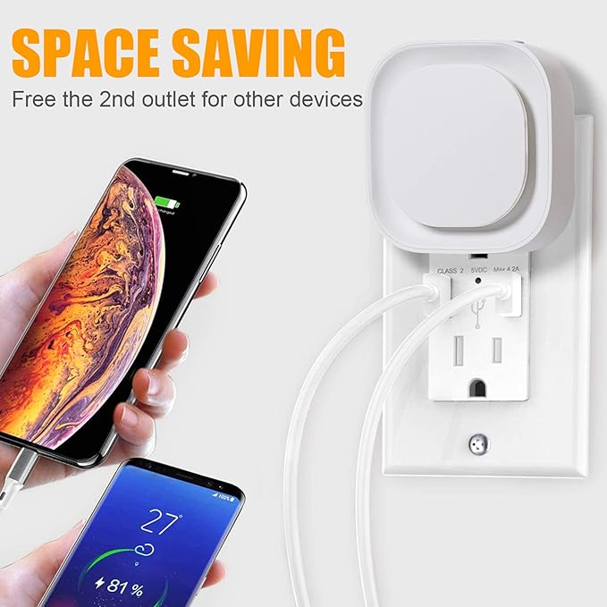 2 Pack Plug in Amber Night Light, Auto Dusk to Dawn, Soft Glow, Dimmable, Diffused Light, LED Lights for Bedroom, Kids, Bathroom, Sleep, Baby Nursery, Toddler, Hallway, Kitchen, Home Decor