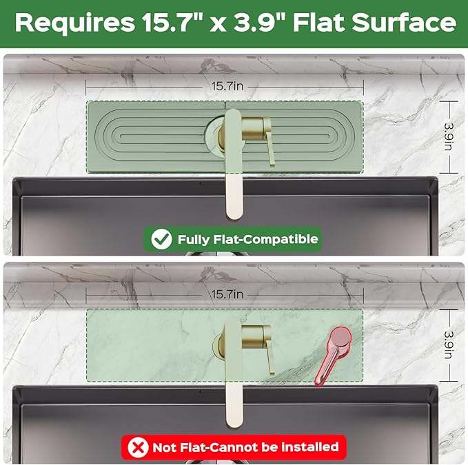 15.7 Inch Stone Faucet Mat for Kitchen Sink Splash Guard