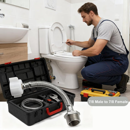OBQSNS 6 Inches Hose Extension- 7/8 Male to 7/8 Female Ballcock,Connector to Toilet Tank,Stops Leaks & Fits Bidet Sprayer/Tank Adapter,Compatible With TOTO Series Washlet