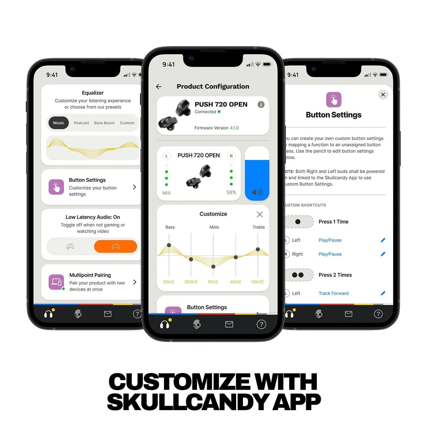 Skullcandy Push 720 Open Wireless Open Ear Bluetooth Earbuds, Headphones, Waterproof, Clip-On Lightweight Design, 30 Hours Battery, Wireless Charging Pouch, Microphone for iPhone Android - Chrome