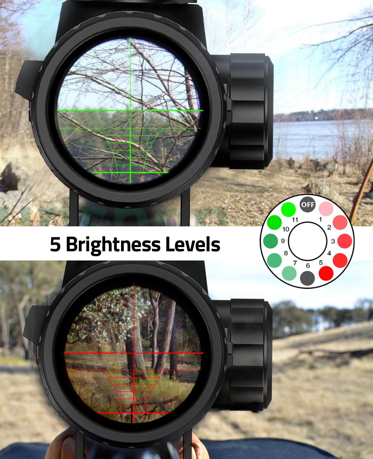 CVLIFE 3-9x40 Rifle Scope, Red & Green Illuminated Optical Riflescope, 22 Scope for Hunting with Mounts (Rangefinder Reticle)