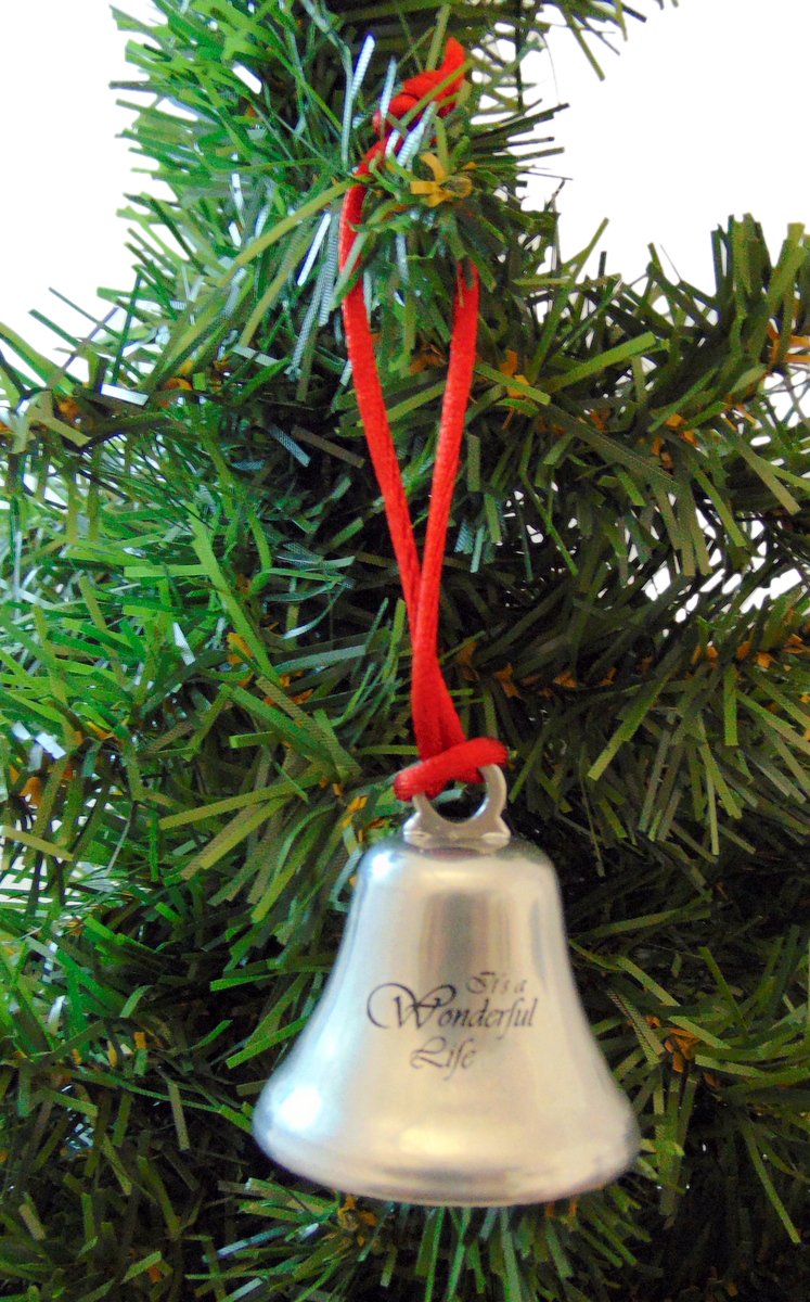 It's A Wonderful Life Ornament Bell on Ribbon Movie Souvenir Steel Metal Keepsake Christmas Decoration Made in the USA in a Bedford Falls Gift Bag